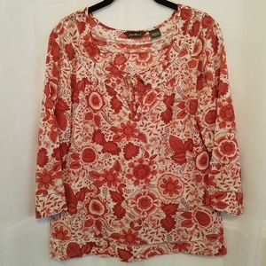 Eddie Bauer Floral Paisley Peasant Blouse (M)